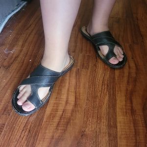 BOC Black Sandals slide on flats